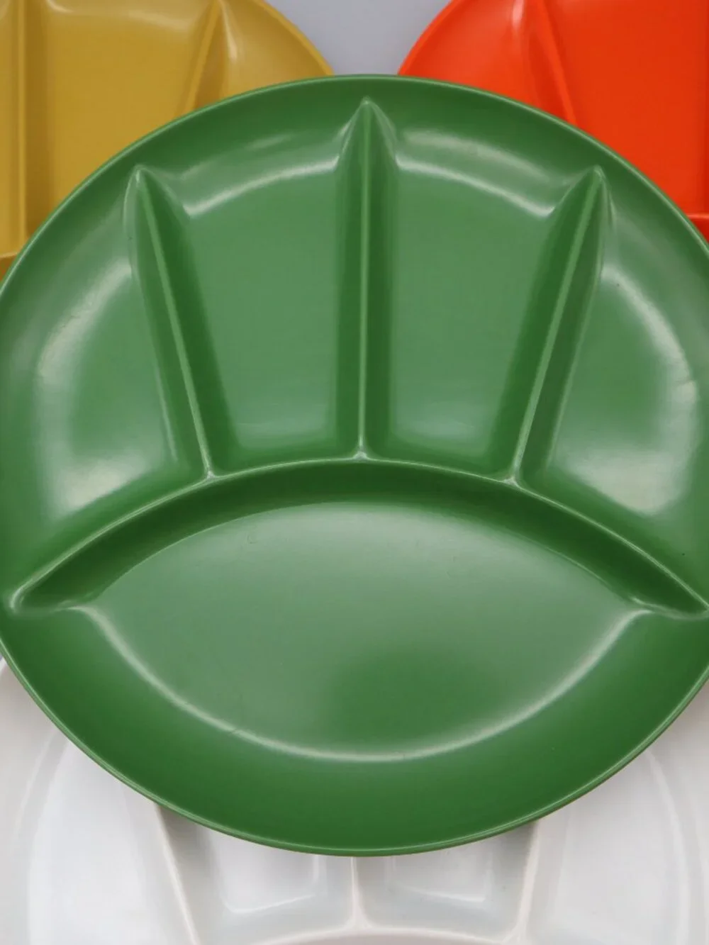 Set of 4 Vintage Melamine Fondue Plates 9 1/4